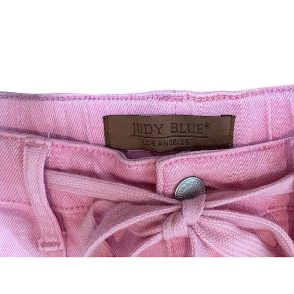 Judy Blue Jeans Women’s 3/26 Pink Garment Dyed High Rise Jogger Stretch Denim - Picture 4 of 15